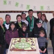 la famille de Lionel, les invités de l'ASSE, président et secrétaire d